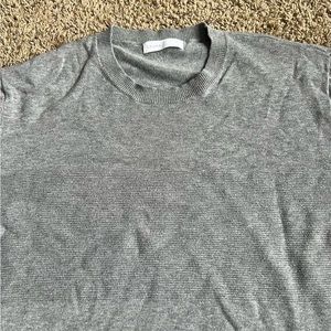 Grana Gray Crewneck Sweater Large Merino Wool